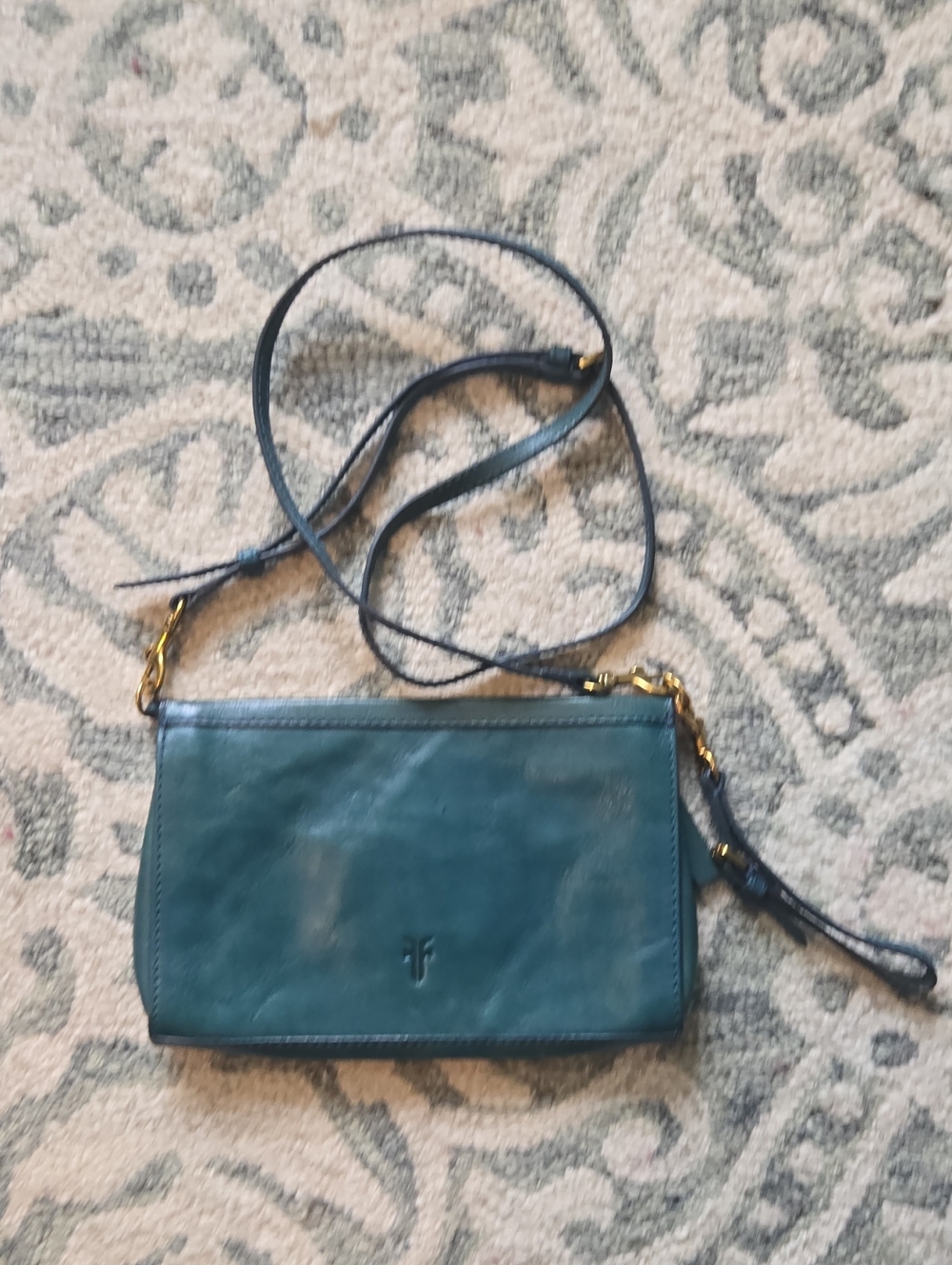 Frye Teal Leather Crossbody / Wristlet